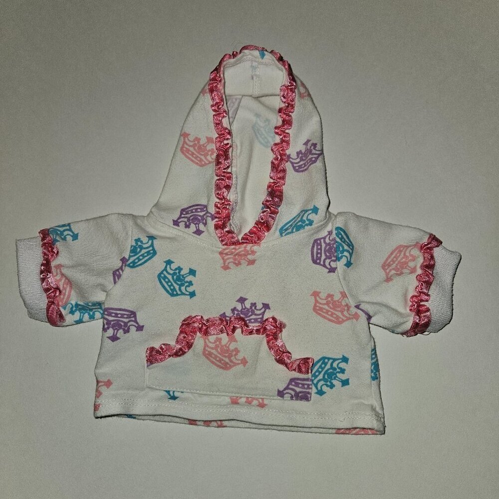 BABW Build A Bear Workshop Princess Crown Hoodie Top Pink Purple Blue White